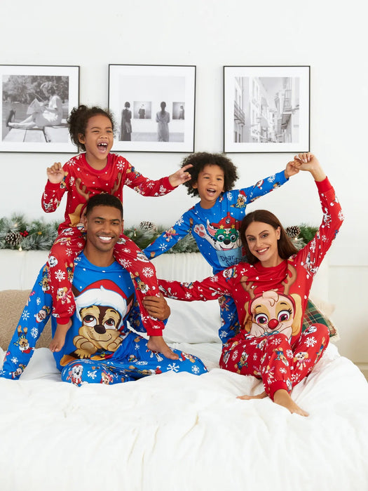 Cartoon Character Family Matching Christmas Pajama Set