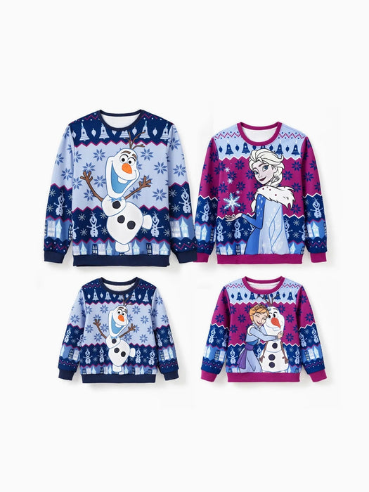 Elsa And Olaf Print Family Matching Christmas Sweater Set