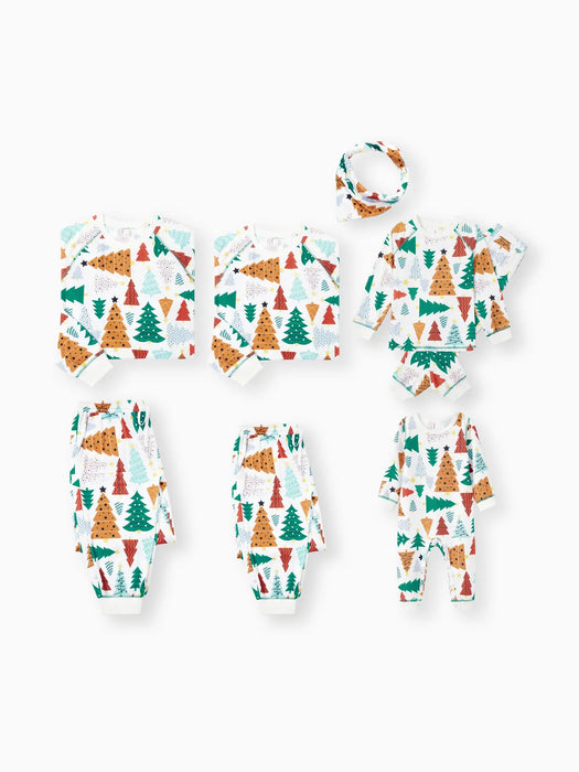 Christmas Tree Patterned Family Matching Christmas Pajama Set