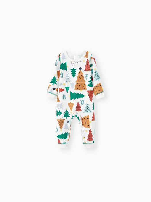 Christmas Tree Patterned Family Matching Christmas Pajama Set