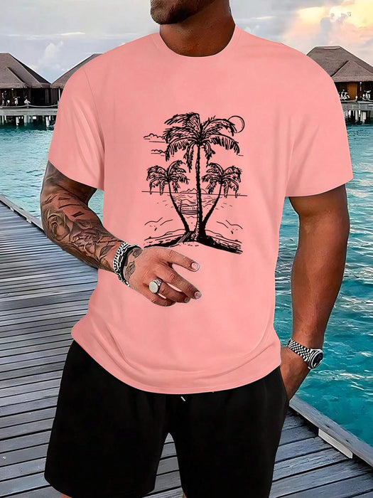 Coconut Tree Printed Comfy T Shirt