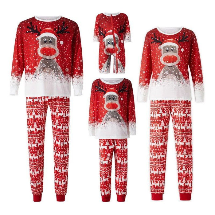 Set Xmas Deer Print Pajamas