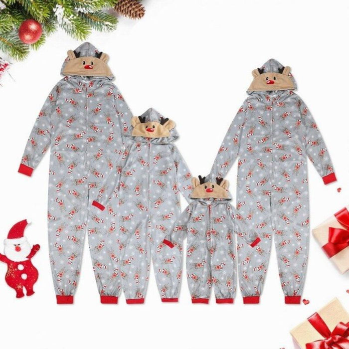 Matching Reindeer Family Jumpsuit Pajamas Suit