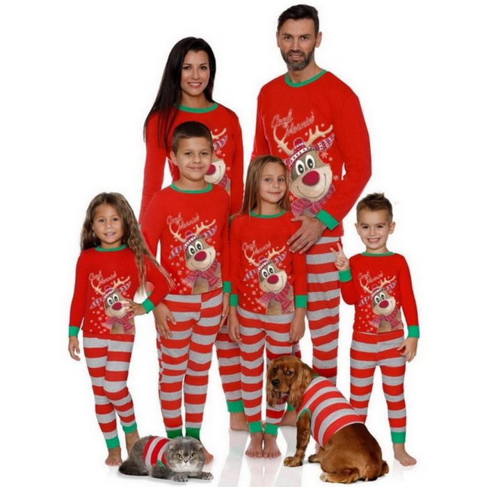 Family Deer Christmas Pajamas Set