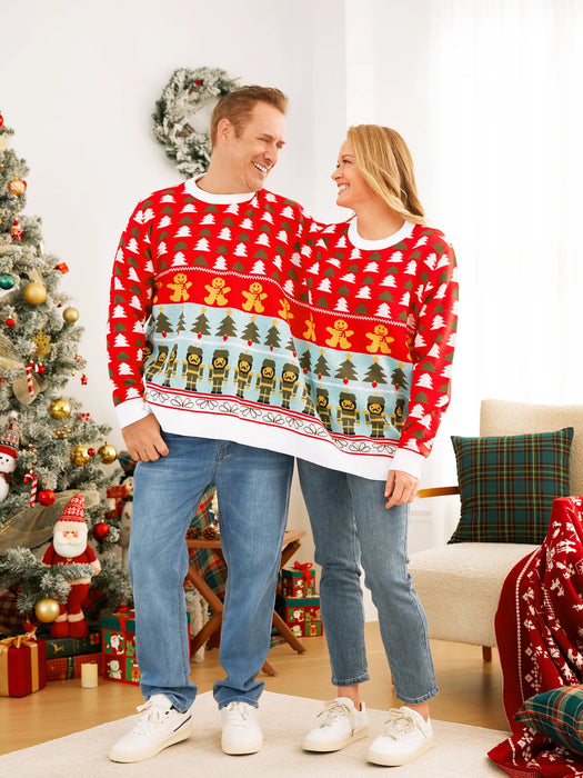 Double Jumper Knit Family Matching Christmas Sweater Set