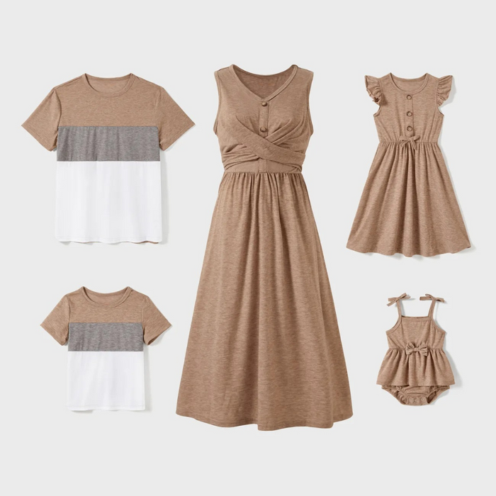 Earthy Tone Ensemble Family Matching Outfit Set