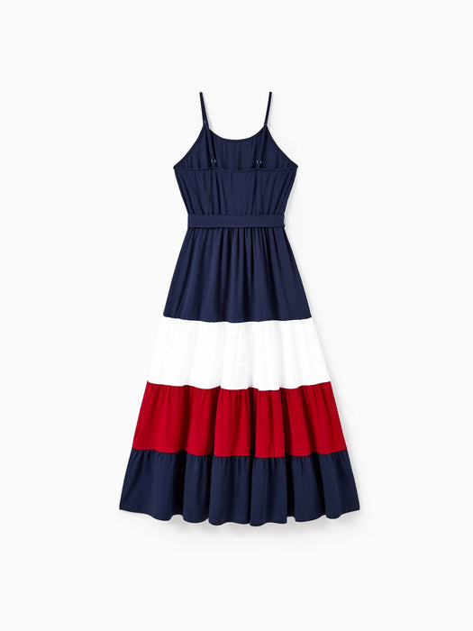 Family Matching Sets Coordinated Tees And Belted A Line Ruffle Hem Dress