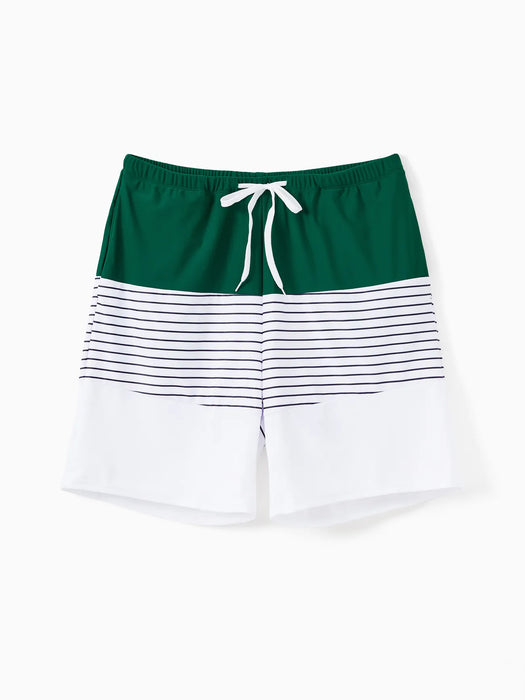 Family Matching Two Piece Swim And Drawstring Trunks