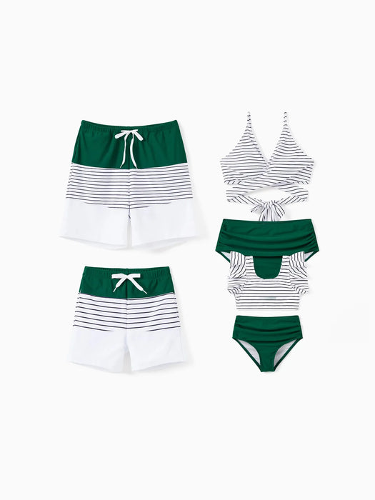 Family Matching Two Piece Swim And Drawstring Trunks