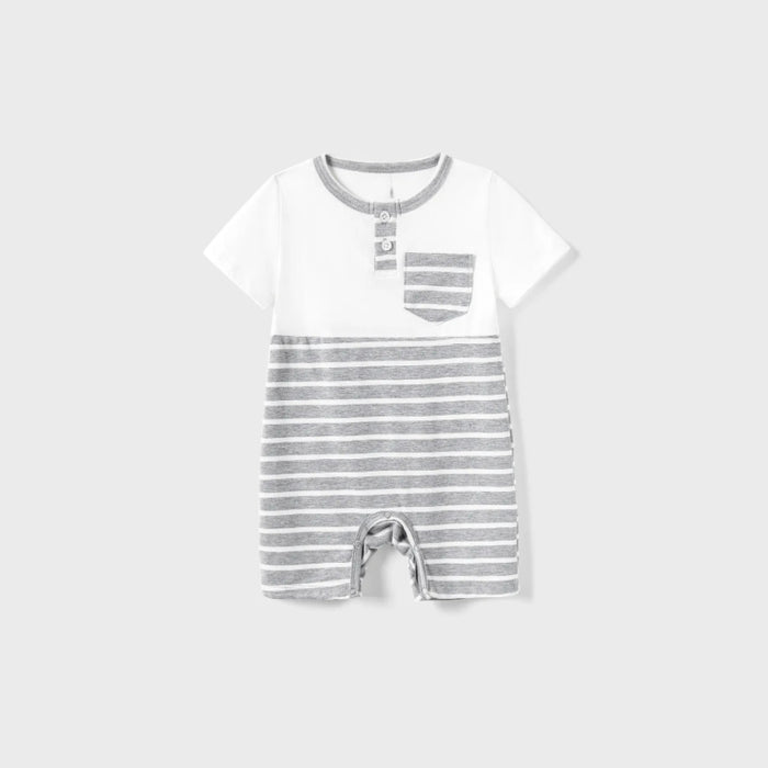 Family Matching Set Stripe Cotton Tee And Tank Top Dress