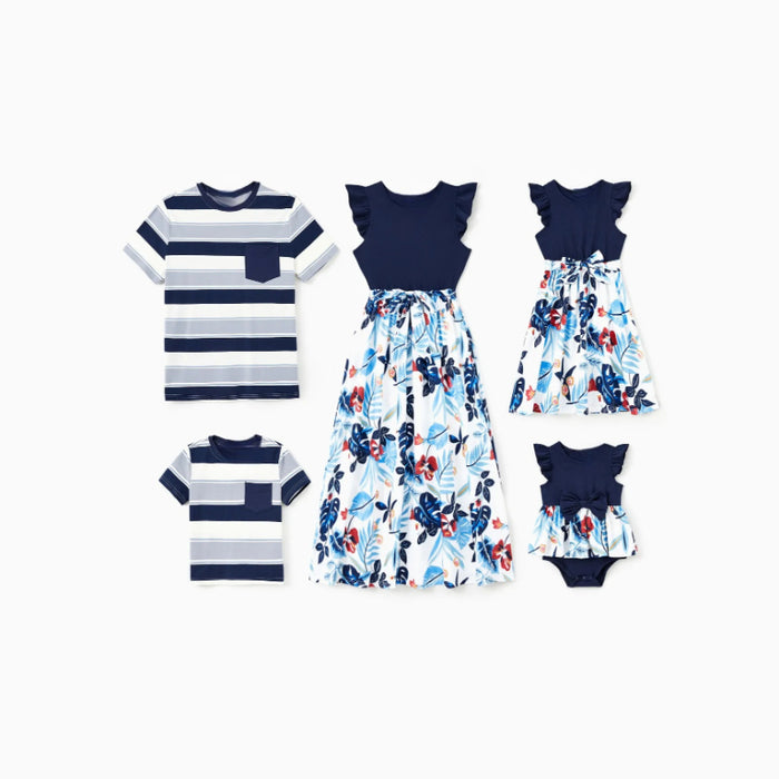 Family Matching Set Floral Belted Dresses