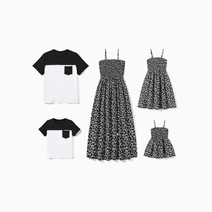 Family Matching Set Tee And Floral Dress