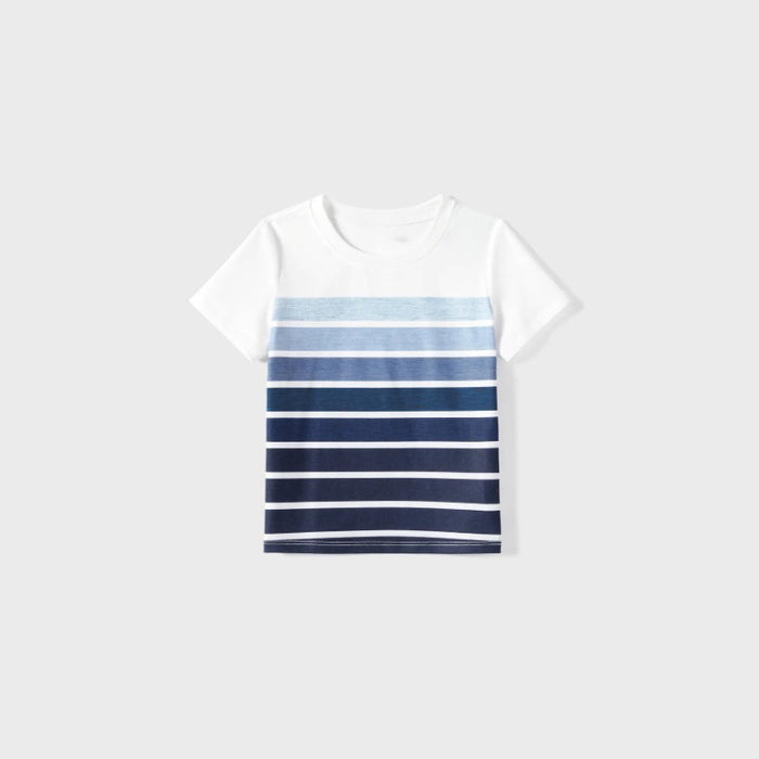 Family Matching Sets Matching Ombre Slip Dresses And Striped T Shirt