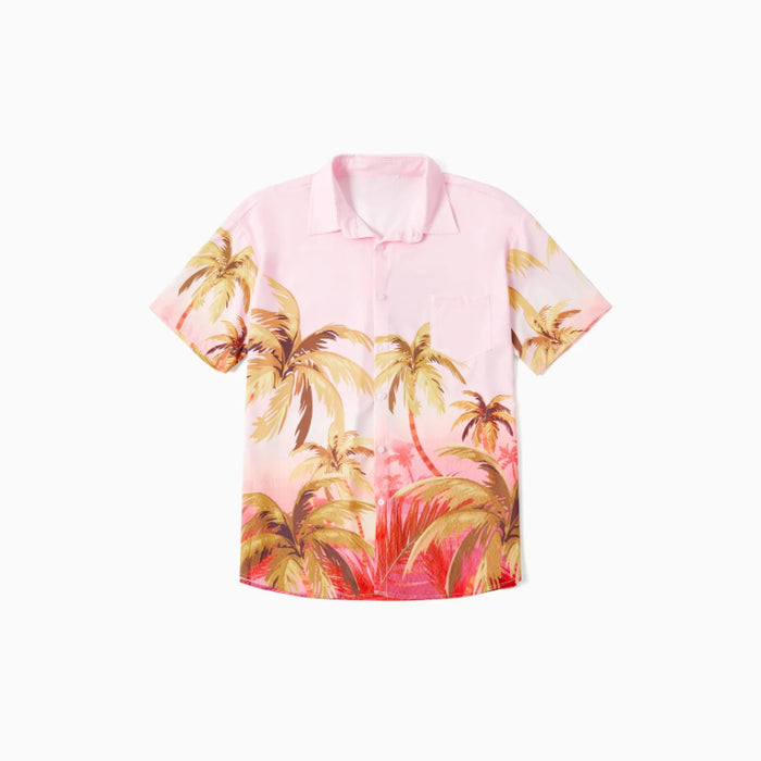 Family Matching Sets Tropical Dress And Beach Shirt