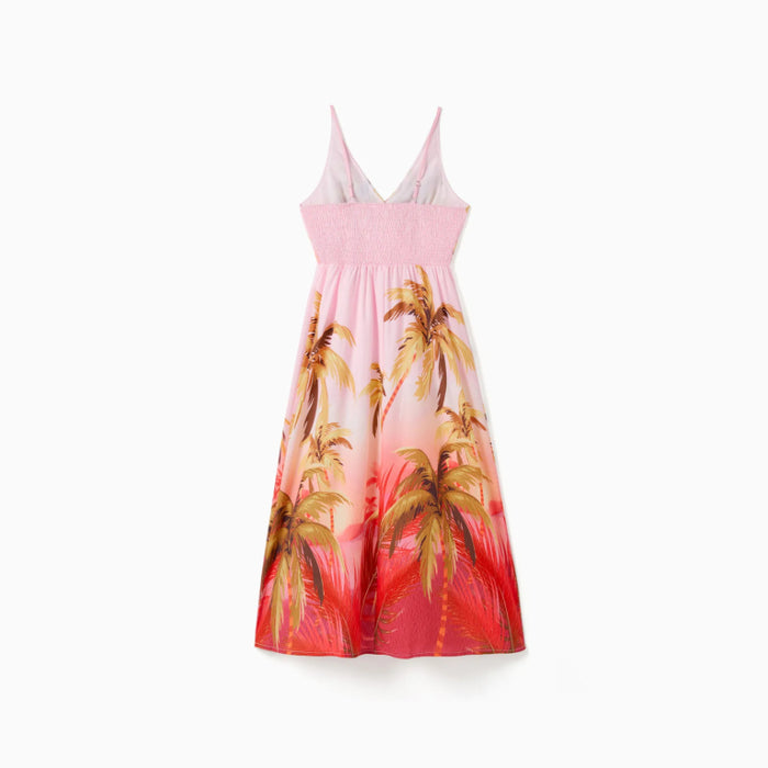 Family Matching Sets Tropical Dress And Beach Shirt