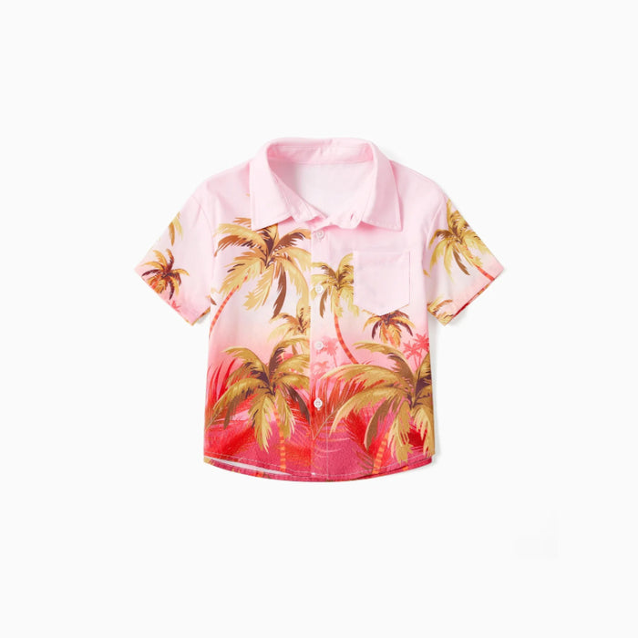 Family Matching Sets Tropical Dress And Beach Shirt