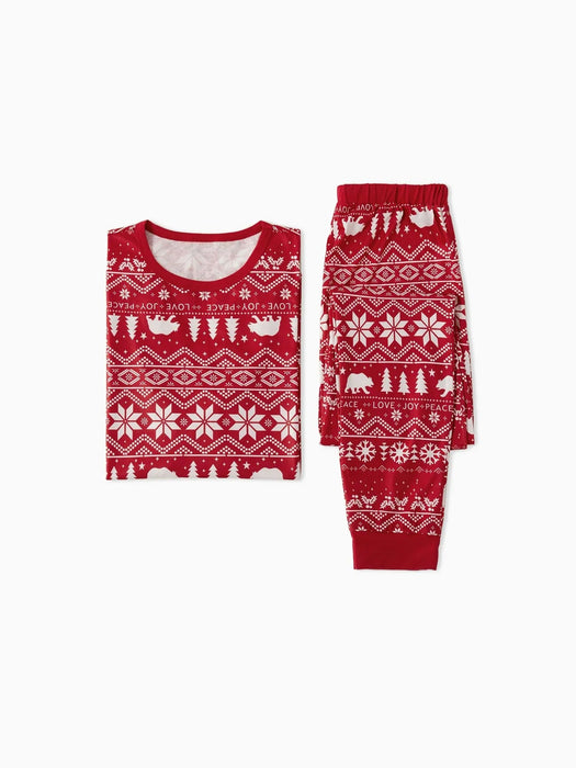 Festive Red Family Matching Christmas Pajama Set