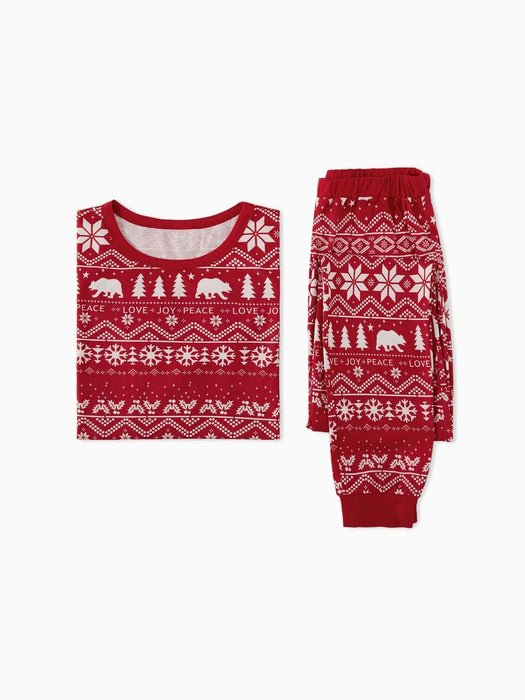 Festive Red Family Matching Christmas Pajama Set