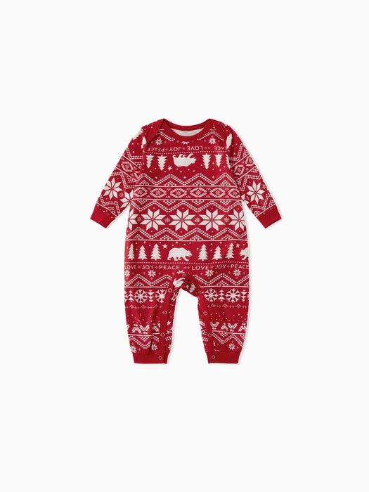 Festive Red Family Matching Christmas Pajama Set