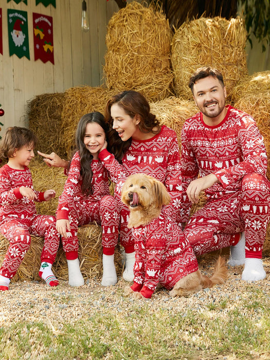 Festive Red Family Matching Christmas Pajama Set