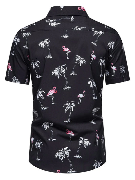 Flamingo And Tropical Print Shirt