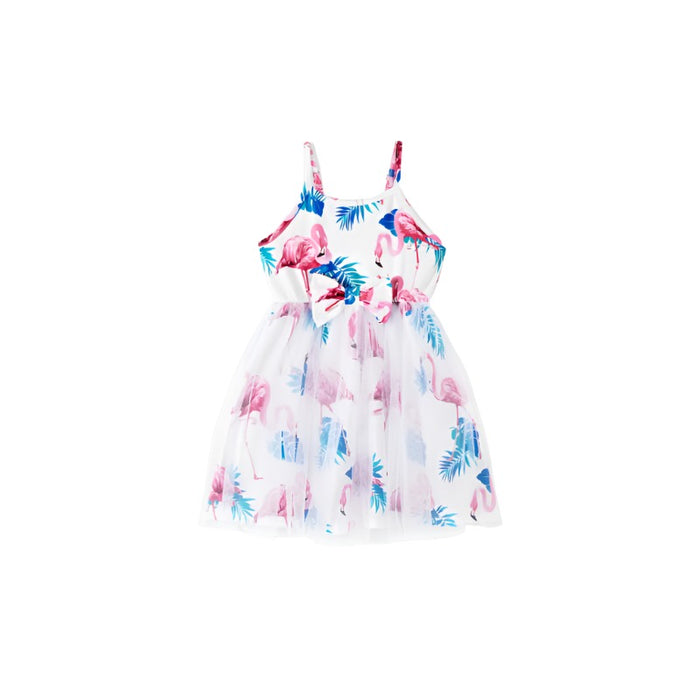 Flamingo Printed Family Matching Dresses Set