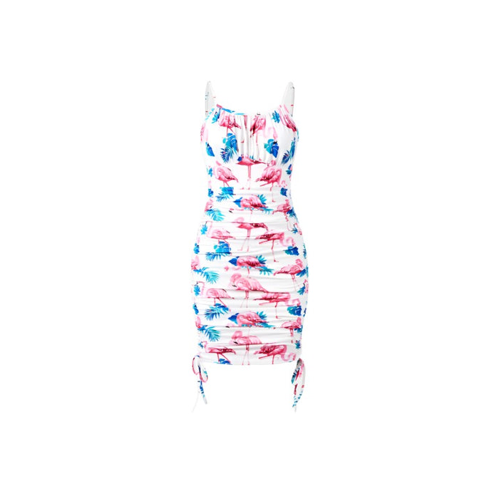 Flamingo Printed Family Matching Dresses Set