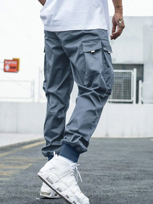 Flap Pocket Drawstring Loose Fit Cargo Pants