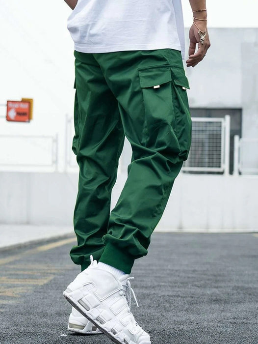 Flap Pocket Drawstring Loose Fit Cargo Pants