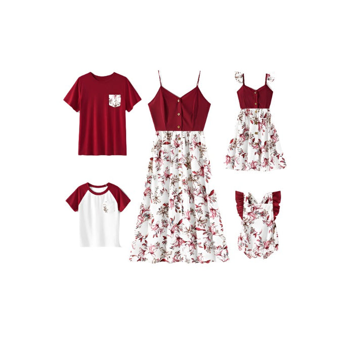 Floral Print Family Matching Outfit Set