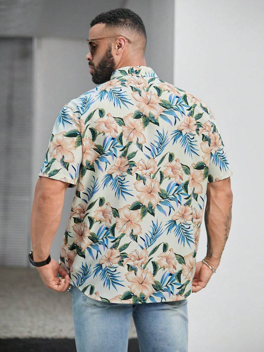 Floral Print Short Sleeve Button Down Casual Shirts