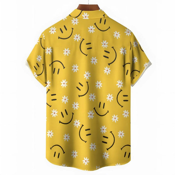 Floral Smiley Short Sleeve Graphic Shirt