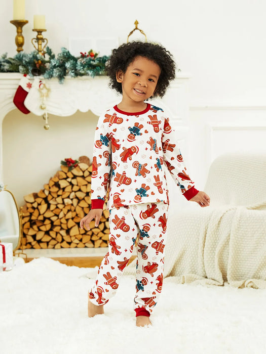 Gingerbread And Candy Cane Family Matching Christmas Pajama Set