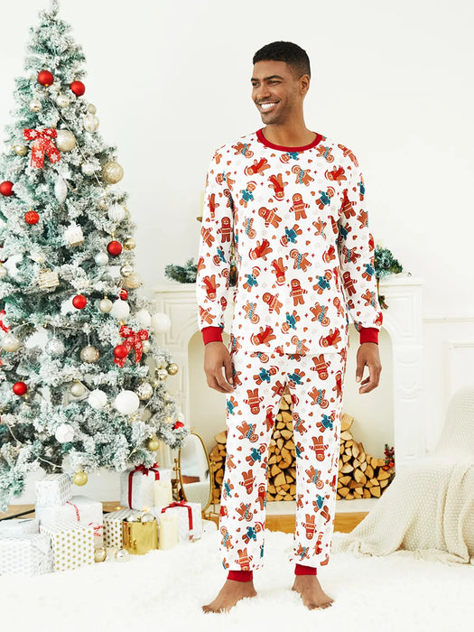 Gingerbread And Candy Cane Family Matching Christmas Pajama Set