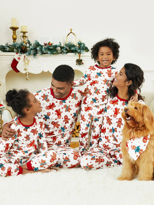 Gingerbread And Candy Cane Family Matching Christmas Pajama Set