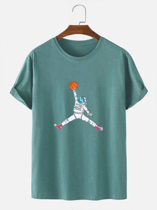 Basketball Astronaut Print T-Shirt