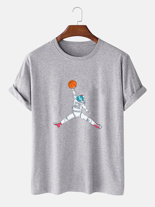 Basketball Astronaut Print T-Shirt