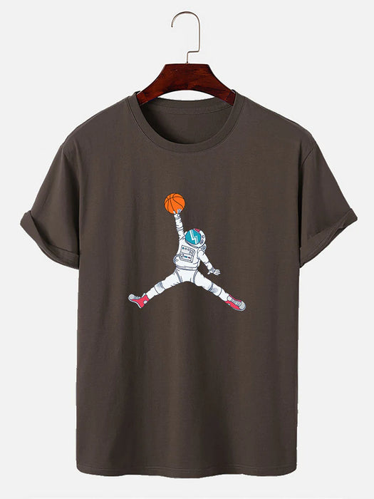 Basketball Astronaut Print T-Shirt