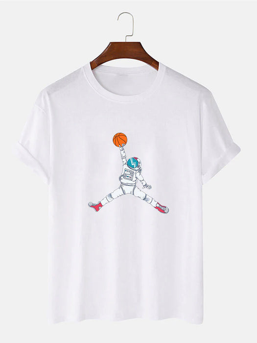 Basketball Astronaut Print T-Shirt