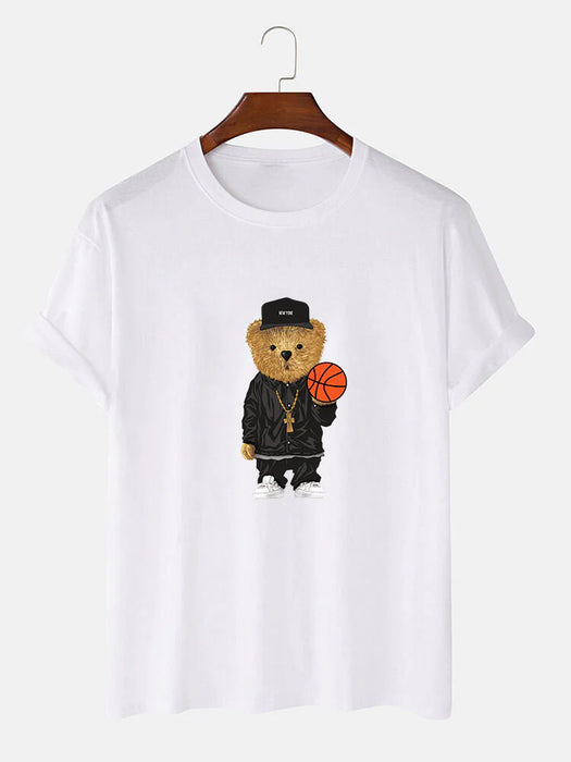 Basketball Bear Printed T-Shirt