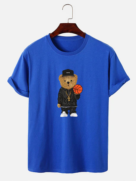 Basketball Bear Printed T-Shirt