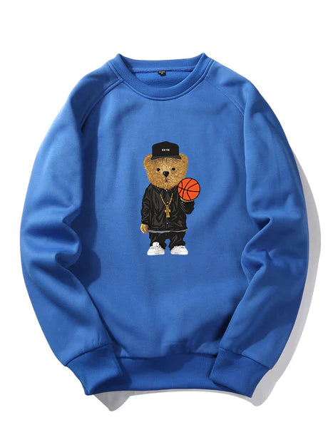 Basketball Bear Print Sweatshirt