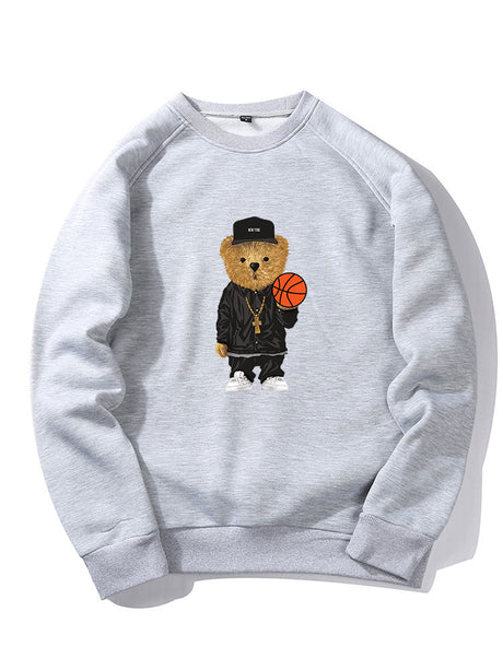 Basketball Bear Print Sweatshirt