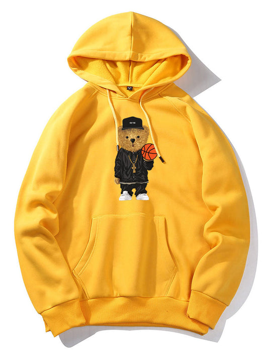 Basketball Bear Print Hoodie