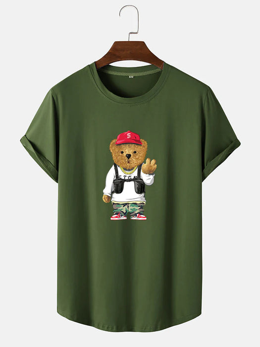 Cartoon Bear Print T-Shirt