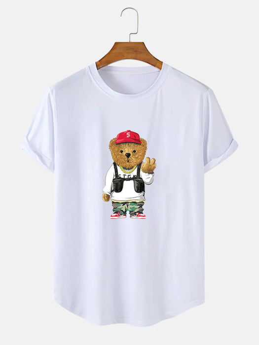 Cartoon Bear Print T-Shirt