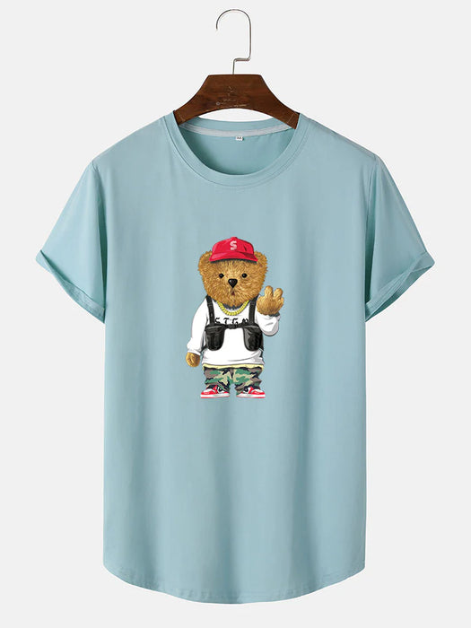 Cartoon Bear Print T-Shirt