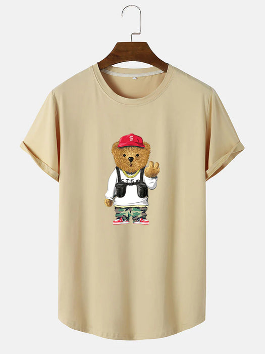 Cartoon Bear Print T-Shirt