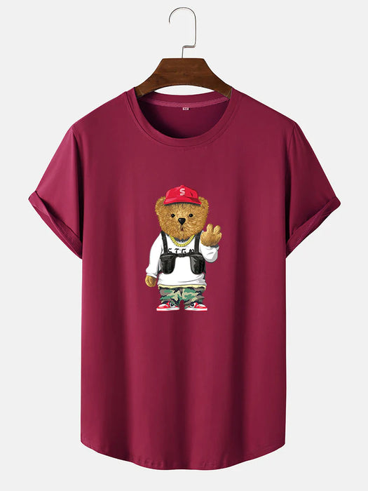 Cartoon Bear Print T-Shirt