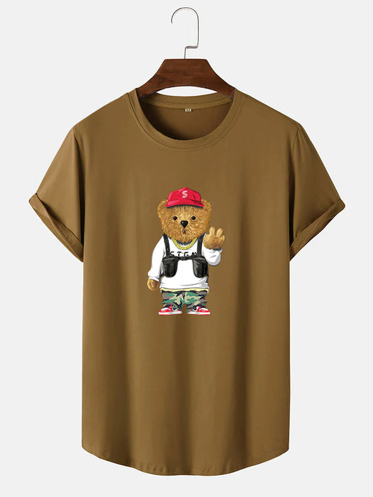 Cartoon Bear Print T-Shirt